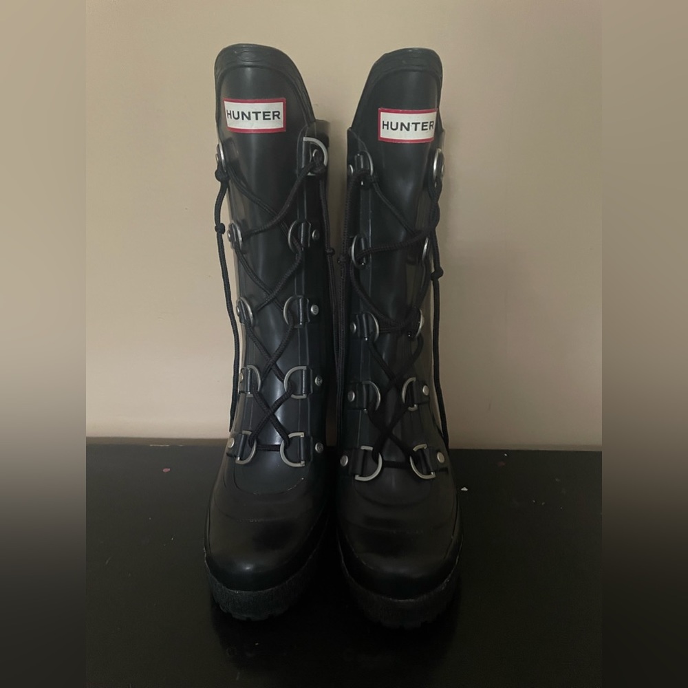 Hunter Gabby lace up rain boots 8